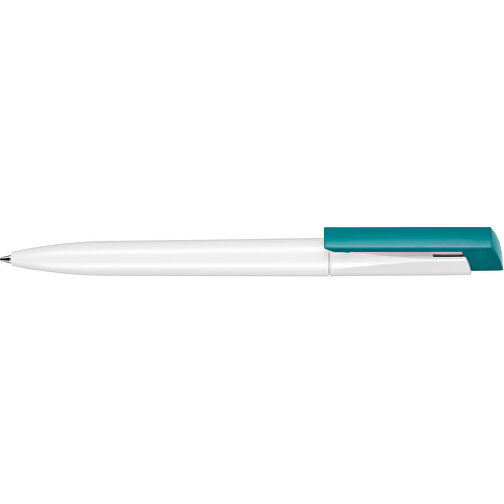 Kugelschreiber FRESH , Ritter-Pen, petrol/weiß, ABS-Kunststoff, 14,50cm (Länge), Bild 3