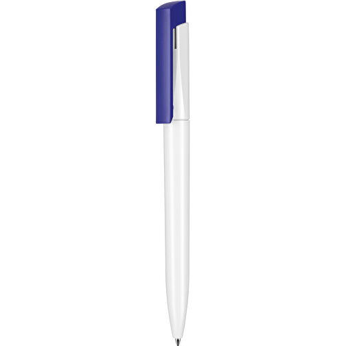 Kugelschreiber FRESH , Ritter-Pen, nachtblau/weiß, ABS-Kunststoff, 14,50cm (Länge), Bild 1
