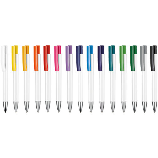 Kugelschreiber STRATOS , Ritter-Pen, apricot/weiss, ABS-Kunststoff, 14,50cm (Länge), Bild 4