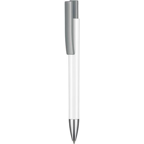 Kugelschreiber STRATOS , Ritter-Pen, steingrau/weiss, ABS-Kunststoff, 14,50cm (Länge), Bild 1