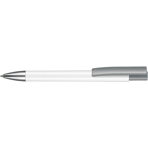 Kugelschreiber STRATOS , Ritter-Pen, steingrau/weiss, ABS-Kunststoff, 14,50cm (Länge), Bild 3
