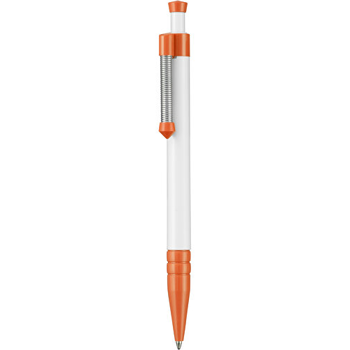 Kugelschreiber SPRING , Ritter-Pen, orange/weiß, ABS-Kunststoff, 14,10cm (Länge), Bild 1