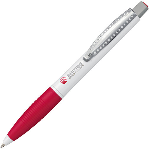 Kugelschreiber CLUB , Ritter-Pen, signalrot/weiss, ABS-Kunststoff, 14,20cm (Länge), Bild 2