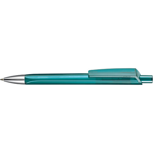 Kugelschreiber TRI-STAR TRANSPARENT , Ritter-Pen, smaragd-grün, ABS-Kunststoff, 14,00cm (Länge), Bild 3
