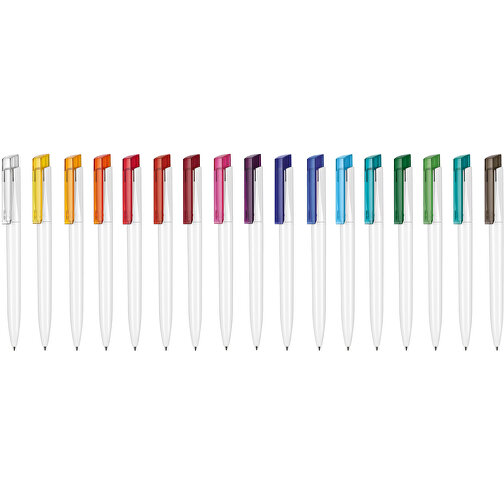Kugelschreiber Fresh ST , Ritter-Pen, mango-gelb/weiss, ABS-Kunststoff, 14,50cm (Länge), Bild 4