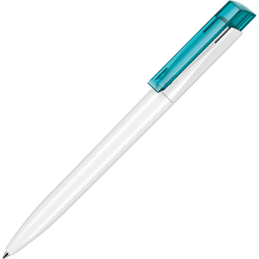 Kugelschreiber Fresh ST , Ritter-Pen, türkis/weiss, ABS-Kunststoff, 14,50cm (Länge), Bild 2