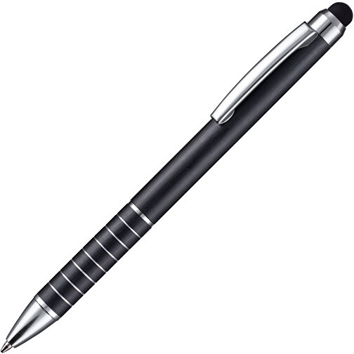 Kugelschreiber TOUCHPEN , Ritter-Pen, schwarz, Aluminium, 12,60cm (Länge), Bild 2