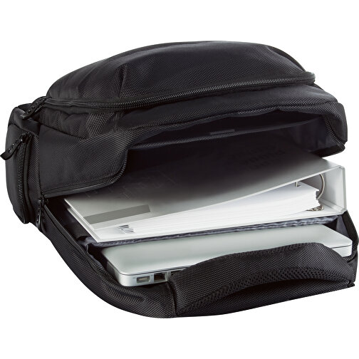 Notebook-Rucksack MISSION , Halfar, schwarz, Polyester 1680d, 14,00cm x 43,00cm x 30,00cm (Länge x Höhe x Breite), Bild 3