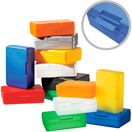 Vorratsdose 'Lunch-Box' , standard-silber, Kunststoff, 16,20cm x 5,00cm x 11,30cm (Länge x Höhe x Breite), Bild 2