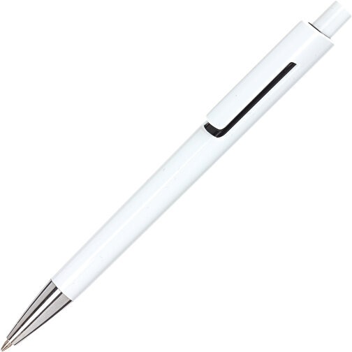 Kugelschreiber MIAMI , schwarz, weiß, Kunststoff, 14,00cm (Länge), Bild 2