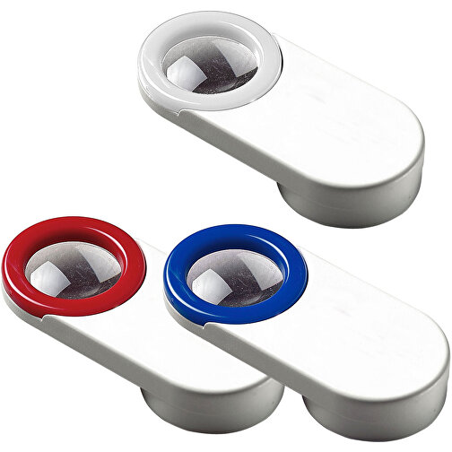 Magnet 'Lupe' , weiß, Kunststoff, 6,60cm x 1,20cm x 3,00cm (Länge x Höhe x Breite), Bild 2