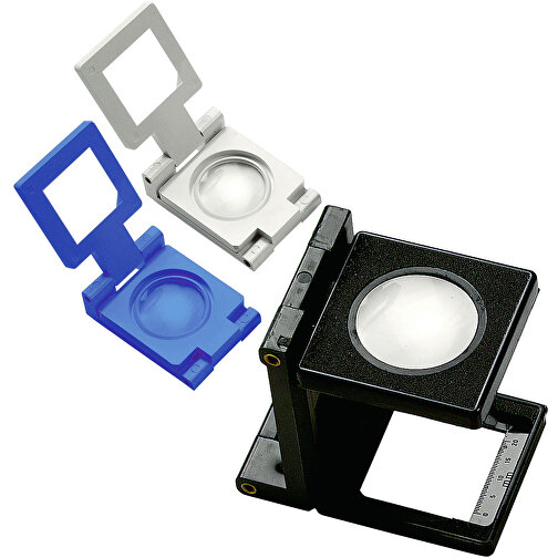 Lupe 'Fold 5 X' , standard-blau PS, Kunststoff, 5,70cm x 5,50cm x 3,90cm (Länge x Höhe x Breite), Bild 2