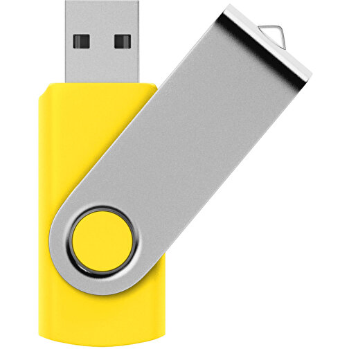 USB-Stick SWING 3.0 32 GB , Promo Effects MB , gelb gummiert MB , 32 GB , Kunststoff, Metall MB , 10 - 45 MB/s MB , 5,80cm x 1,09cm x 1,90cm (Länge x Höhe x Breite), Bild 1