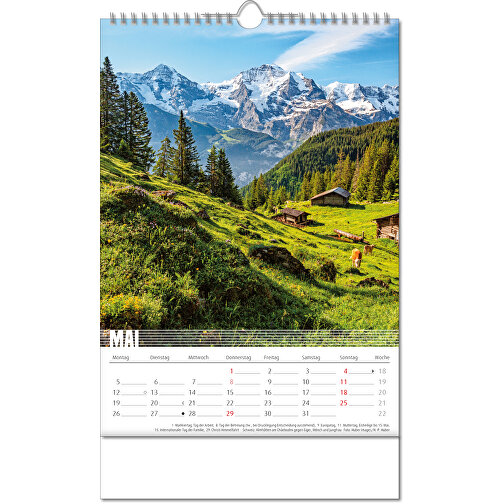 Calendario 'Bergwelten' nel formato 24 x 38,5 cm, con rilegatura Wire-O, Immagine 6