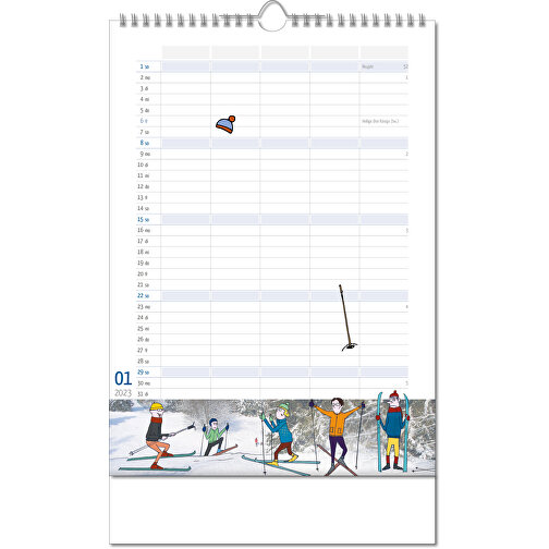 Kalender 'Family Planner' i formatet 24 x 38,5 cm, med Wire-O binding, Billede 2
