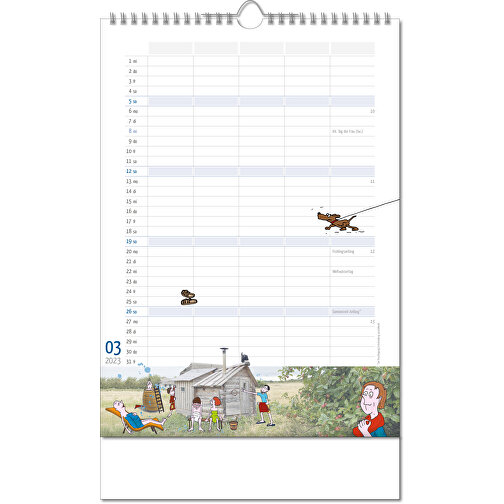 Kalender 'Family Planner' i formatet 24 x 38,5 cm, med Wire-O binding, Billede 4