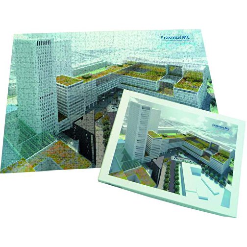 Puzzle 66 X 47 Cm In Stülpdeckelkarton , 1,9 mm blaue Puzzlepappe einseitig kaschiert mit 150 g/qm Offsetpapier (glatt), 37,00cm x 5,50cm x 27,00cm (Länge x Höhe x Breite), Bild 1