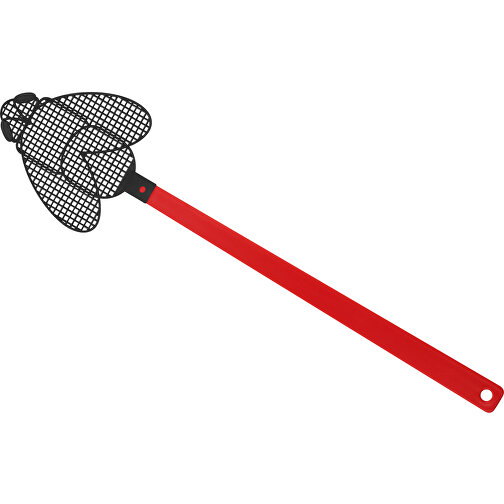 Fliegenklatsche 'Brummi' , rot, schwarz, PE+PS, 41,20cm x 0,50cm x 10,20cm (Länge x Höhe x Breite), Bild 1