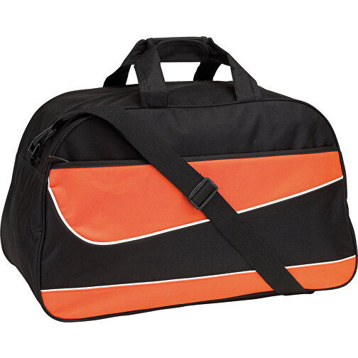 Sporttasche PEP , orange, schwarz, 600D Polyester, 55,00cm x 28,00cm x 32,50cm (Länge x Höhe x Breite), Bild 1