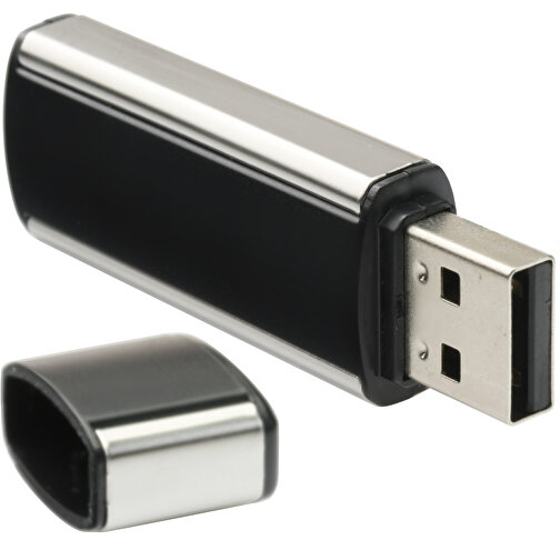 USB Stick Belt , Promo Effects MB , schwarz / silber MB , 1 GB , Kunststoff/ Aluminum MB , 3 - 10 MB/s MB , 5,80cm x 1,00cm x 1,70cm (Länge x Höhe x Breite), Bild 2