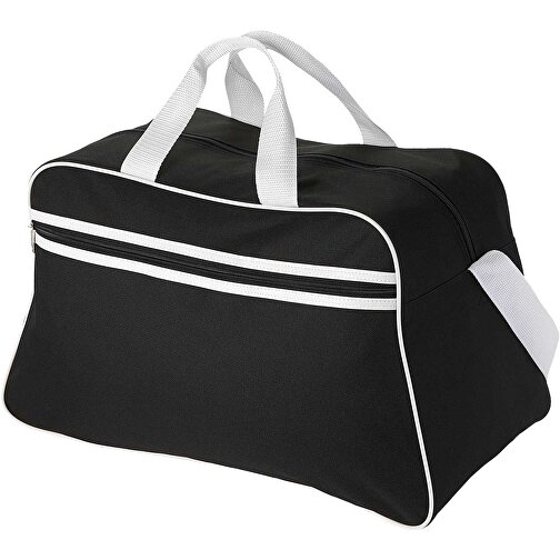 San Jose Sporttasche 30L , schwarz / weiß, 600D Polyester, 48,00cm x 28,00cm x 25,00cm (Länge x Höhe x Breite), Bild 1