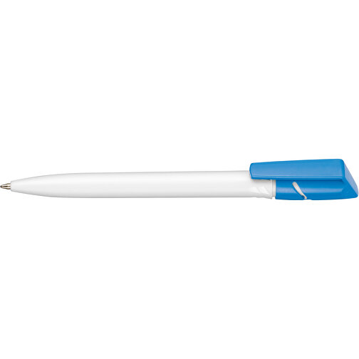 Kugelschreiber TWISTER , Ritter-Pen, azurblau/weiss, ABS-Kunststoff, 14,50cm (Länge), Bild 3