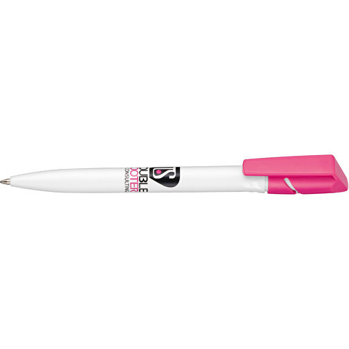 Kugelschreiber TWISTER , Ritter-Pen, pink/weiß, ABS-Kunststoff, 14,50cm (Länge), Bild 3