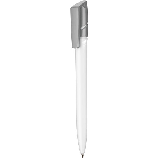 Kugelschreiber TWISTER , Ritter-Pen, steingrau/weiß, ABS-Kunststoff, 14,50cm (Länge), Bild 1