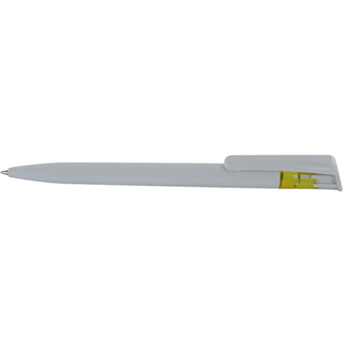 Kugelschreiber All-Star SF , Ritter-Pen, ananas-gelb/weiss, ABS-Kunststoff, 14,70cm (Länge), Bild 3