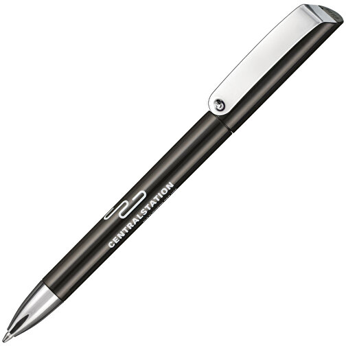 Kugelschreiber GLOSSY , Ritter-Pen, schwarz, ABS-Kunststoff, 14,20cm (Länge), Bild 2