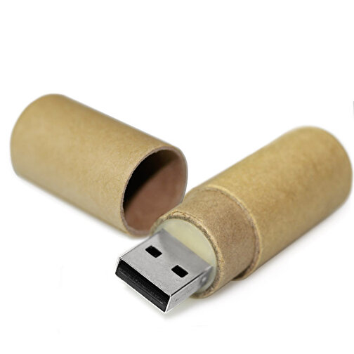 USB Stick CYLINDER 8GB , Promo Effects MB , braun MB , 8 GB , Recyceltes Papier MB , 3 - 10 MB/s MB , 6,70cm x 1,70cm x 2,00cm (Länge x Höhe x Breite), Bild 1