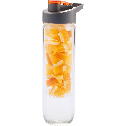 Wasserflasche Mit Aromafach, Orange , orange, Tritan, 27,50cm (Höhe), Bild 1