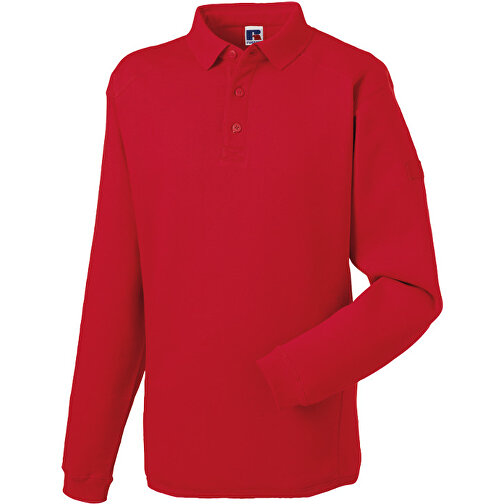 Workwear-Sweatshirt Im Polo-Stil , Russell, rot, 80% Baumwolle, 20% Polyester, 3XL, , Bild 1