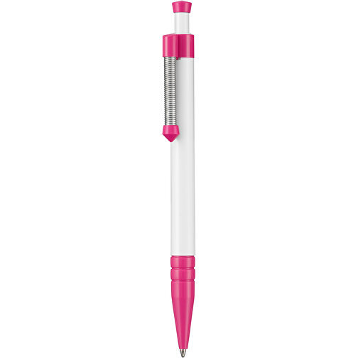Kugelschreiber SPRING , Ritter-Pen, pink/weiss, ABS-Kunststoff, 14,10cm (Länge), Bild 1