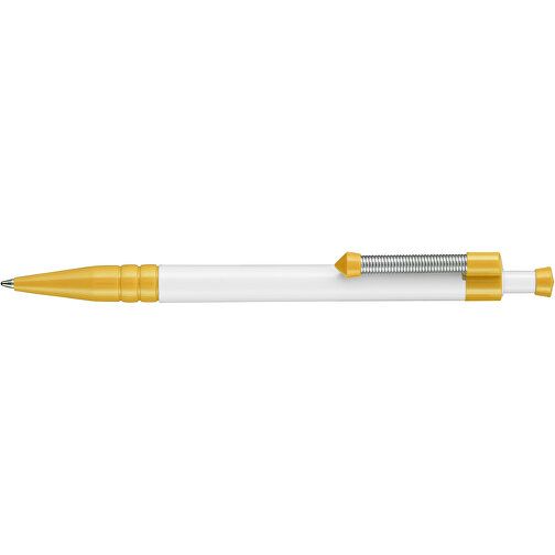 Kugelschreiber SPRING , Ritter-Pen, apricot/weiss, ABS-Kunststoff, 14,10cm (Länge), Bild 3