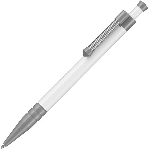 Kugelschreiber SPRING , Ritter-Pen, steingrau/weiß, ABS-Kunststoff, 14,10cm (Länge), Bild 2