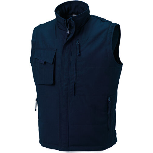 Workwear Bodywarmer , Russell, navy blau, 35% Baumwolle, 65% Polyester, 2XL, , Bild 1