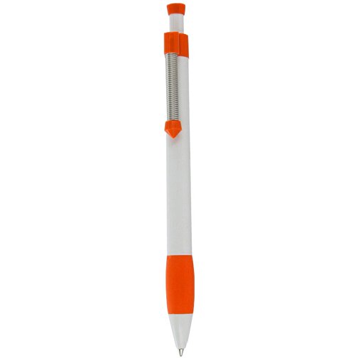 Kugelschreiber Spring Grippy , Ritter-Pen, apricot/weiß, ABS-Kunststoff, 14,10cm (Länge), Bild 1