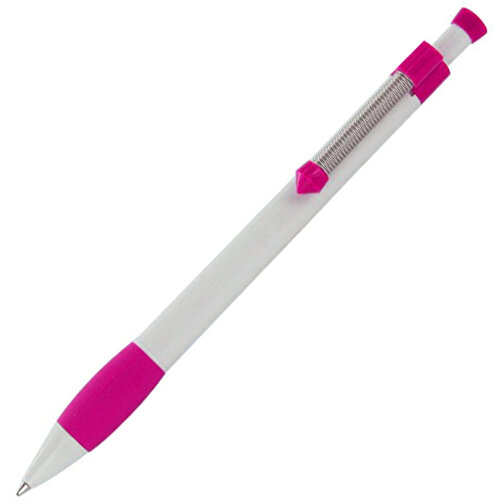 Kugelschreiber Spring Grippy , Ritter-Pen, pink/weiß, ABS-Kunststoff, 14,10cm (Länge), Bild 2