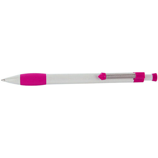 Kugelschreiber Spring Grippy , Ritter-Pen, pink/weiß, ABS-Kunststoff, 14,10cm (Länge), Bild 3