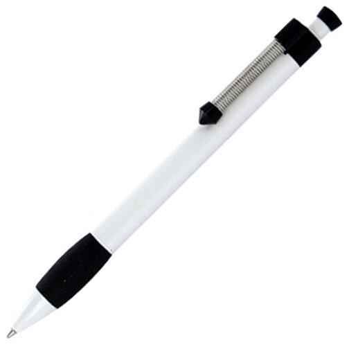 Kugelschreiber Spring Grippy , Ritter-Pen, schwarz, ABS-Kunststoff, 14,10cm (Länge), Bild 2