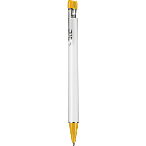Kugelschreiber EMPIRE , Ritter-Pen, apricot/weiß, ABS-Kunststoff, 14,50cm (Länge), Bild 1