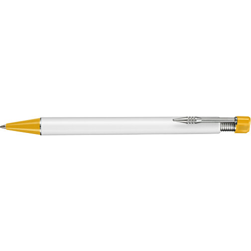 Kugelschreiber EMPIRE , Ritter-Pen, apricot/weiß, ABS-Kunststoff, 14,50cm (Länge), Bild 3