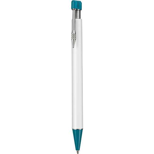 Kugelschreiber EMPIRE , Ritter-Pen, petrol/weiß, ABS-Kunststoff, 14,50cm (Länge), Bild 1