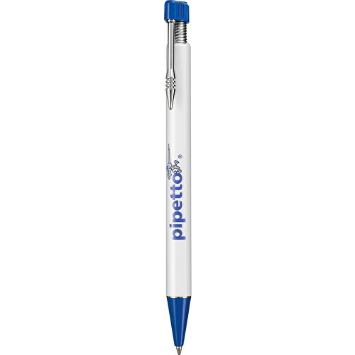 Kugelschreiber EMPIRE , Ritter-Pen, azurblau/weiß, ABS-Kunststoff, 14,50cm (Länge), Bild 1