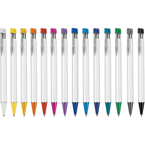 Kugelschreiber EMPIRE , Ritter-Pen, steingrau/weiß, ABS-Kunststoff, 14,50cm (Länge), Bild 4