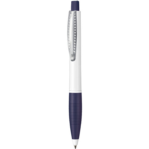 Kugelschreiber CLUB , Ritter-Pen, nachtblau/weiß, ABS-Kunststoff, 14,20cm (Länge), Bild 1