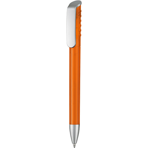 Kugelschreiber Top Spin Frozen SI , Ritter-Pen, orange-frozen/silber, ABS-Kunststoff, 14,10cm (Länge), Bild 1