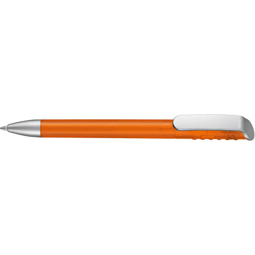 Kugelschreiber Top Spin Frozen SI , Ritter-Pen, orange-frozen/silber, ABS-Kunststoff, 14,10cm (Länge), Bild 3