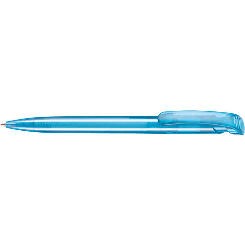 Kugelschreiber CLEAR TRANSPARENT , Ritter-Pen, karibikblau, ABS-Kunststoff, 14,80cm (Länge), Bild 3